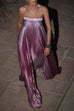 Rebadress Strapless Tube Gradient Ombre Satin Maxi Party Dress