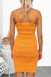Rebadress Strappy V Neck Cable Knit Bodycon Mini Dress
