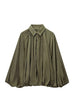 Rebadress Lapel Batwing Sleeves Zip Up Bomber Jacket