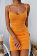 Rebadress Strappy V Neck Cable Knit Bodycon Mini Dress