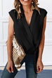 Rebadress V Neck Tie Waist Wrap Top