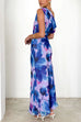 One Shoulder Ruched Floral Print Maxi Dress