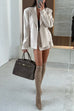 Lapel Side Lace-up Open Front Blazer Jacket