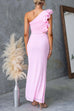 Rebadress Frill One Shoulder Cut Out Bodycon Maxi Dress