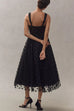 Rebadress V Neck Mesh Polka Dot A-line Midi Cami Dress