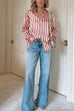 Rebadress Long Sleeves Button Down Striped Blouse Shirt