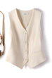 Rebadress V Neck Button Up Pocketed Blazer Vest