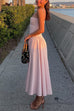 Rebadress Spaghetti Strap Pocketed Corset Swing Midi Dress