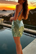 Rebadress Halter Cut Out Open Back Sequin Mini Dress