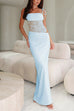 Rebadress Tie Shoulder Cut Out Lace Splice Maxi Cami Dress