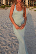Rebadress U Neck Sleeveless Sequin Bodycon Maxi Dress