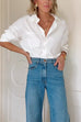 Rebadress Lapel Long Sleeves Button Up Blouse Shirt