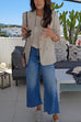 Notch Lapel Open Front Casual Blazer Jacket