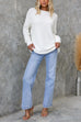 Rebadress Crewneck Drop Shoulder Solid Pullover Sweater