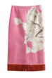 Rebadress High Rise Color Block Floral Print Pencil Midi Skirt
