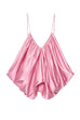 Rebadress Spaghetti Strap Draped Satin Top
