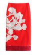 Rebadress High Rise Color Block Floral Print Pencil Midi Skirt