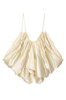 Rebadress Spaghetti Strap Draped Satin Top
