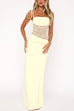 Rebadress Tie Shoulder Cut Out Lace Splice Maxi Cami Dress