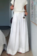 Rebadress Casual Pocketed Cotton Linen Wide Leg Palazzo Pants