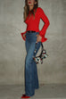 Rebadress Mid Rise Pocketed Straight Leg Denim Pants