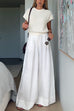 Rebadress Casual Pocketed Cotton Linen Wide Leg Palazzo Pants