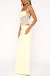 Rebadress Tie Shoulder Cut Out Lace Splice Maxi Cami Dress