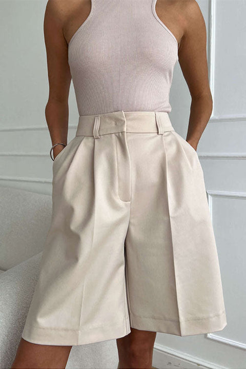 Rebadress Wide Leg Pocketed Shorts