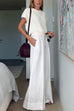 Rebadress Casual Pocketed Cotton Linen Wide Leg Palazzo Pants
