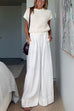 Rebadress Casual Pocketed Cotton Linen Wide Leg Palazzo Pants