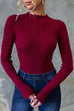Rebadress Long Sleeves Slim Fit Basic Ribbed Knit Top