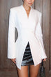 Rebadress Chic V Neck Single Button Irregular Blazer