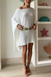 Asymmetric Shoulder Oversized Knit Mini Poncho Dress