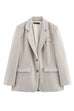 Notch Lapel Open Front Casual Blazer Jacket
