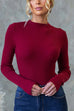 Rebadress Long Sleeves Solid Ribbed Knit Top