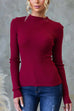 Rebadress Long Sleeves Slim Fit Basic Ribbed Knit Top