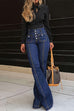 Rebadress Button Fly Bell Bottoms Denim Pants