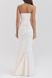 Rebadress Embroidered Strapless Corset and Bodycon Maxi Mermaid Skirt Set