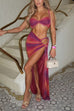 Rebadress Crop Cami Top and Cut Out Ruched Maxi Skirt Set