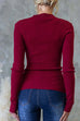 Rebadress Long Sleeves Solid Ribbed Knit Top