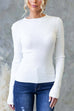Rebadress Long Sleeves Solid Ribbed Knit Top