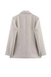 Notch Lapel Open Front Casual Blazer Jacket