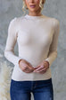 Rebadress Long Sleeves Slim Fit Basic Ribbed Knit Top