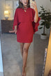 Elegant Solid Cape Mini Party Dress