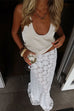 Rebadress Elastic WaistBand Lace Hollow Out Maxi Skirt