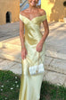 Rebadress Off Shoulder Backless Cut Out Satin Maxi Dress