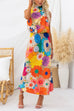 Rebadress Sleeveless Tie Neck Waisted Floral Print Maxi Dress
