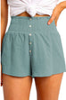 Rebadress Buttons Frilled High Waist Solid Shorts