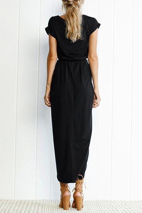 Rebadress Front Slit Irregular Slim Dress