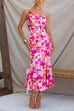 Rebadress One Shoulder High Waist Mermaid Floral Cami Dress